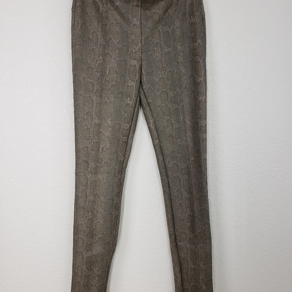 Anthropologie metallic green snake print women's pants size 26 - Picture 6 of 11